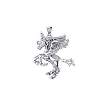 Enchanted Sterling Silver Mythical Unicorn Pendant TPD5400 - Jewelry
